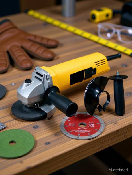 RanPra 4INCH ANGLE GRINDER WITH TCT,LOHA AND 2 CUTTING BLADES WITH HIGH QUALITY Angle Grinder