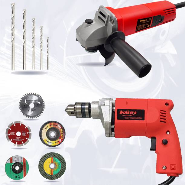 Walkers WKCB435M1 100mm Angle Grinder with 10mm Drill Machine for Making Holes Angle Grinder