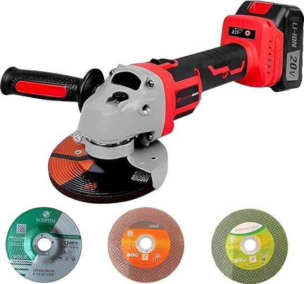 Sceptre 100mm Cordless with SP-CA21V 21V 2 x 21V Li-ion Batteries Brushless Motor Angle Grinder