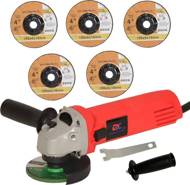 Digital Craft Angle Grinder 6100 Red,3Pc 4"Inch Metal Grinding Wheel,2Pc 4"Inch Grinding Wheel Angle Grinder