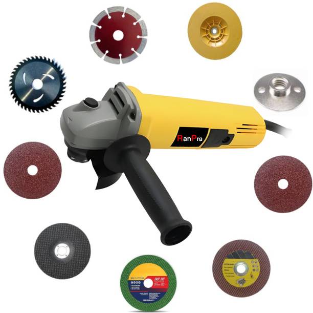 RanPra RP801 950W ANGLE GRINDER | 8 TYPE DISC AND NUT | HANDLE, WRENCH, GUARD | 4"inch Angle Grinder