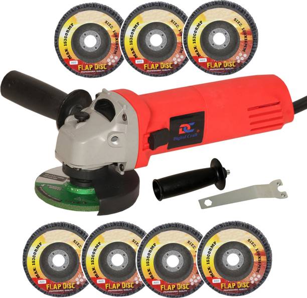 Digital Craft Angle Grinder 6100 Red,5Pc 4"Inch Flap Disc,2Pc 4"Inch Flap Disc Angle Grinder