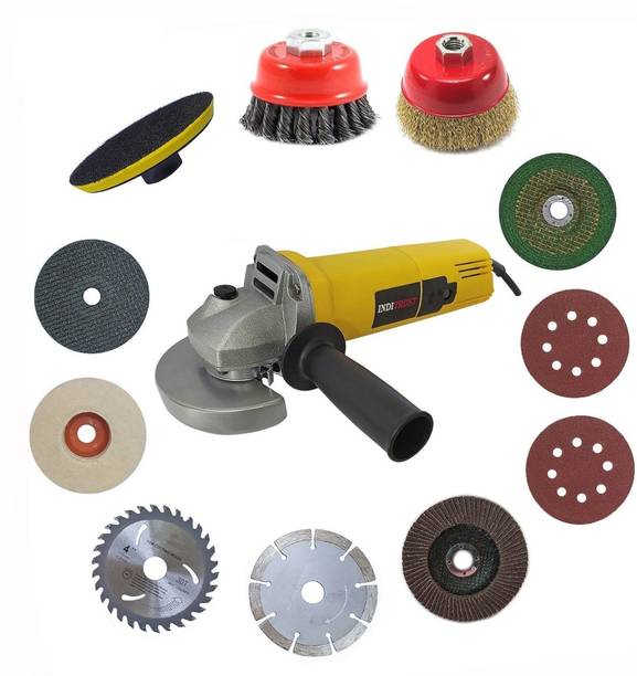 Inditrust Yellow 950W 801 Powerful Grinder With Multi Combo 100% copper Winding Angle Grinder