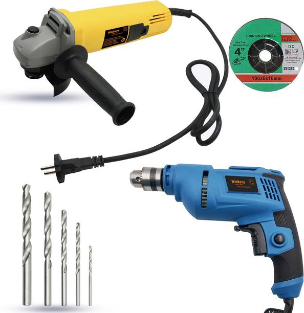 Walkers WKCB419M1 100mm Angle Grinder with 10mm Drill Machine for Making Holes Angle Grinder