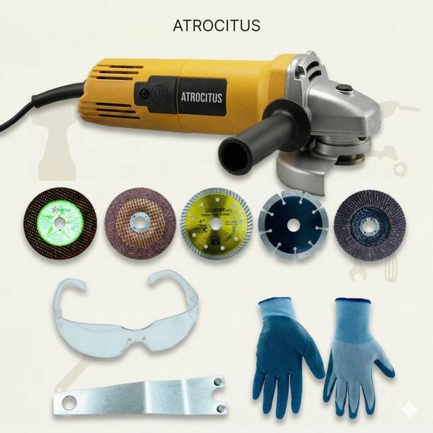 Atrocitus ATC247 Angle Grinder(CopperArmature)With(Tile,Marble,FlapDisk,Metal,Grinding) Angle Grinder