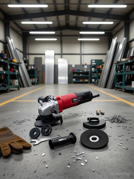 iBELL Angle Grinder AG15-68, 680W Heavy Duty, 11000 RPM with Grinding Wheel and Guard, Angle Grinder