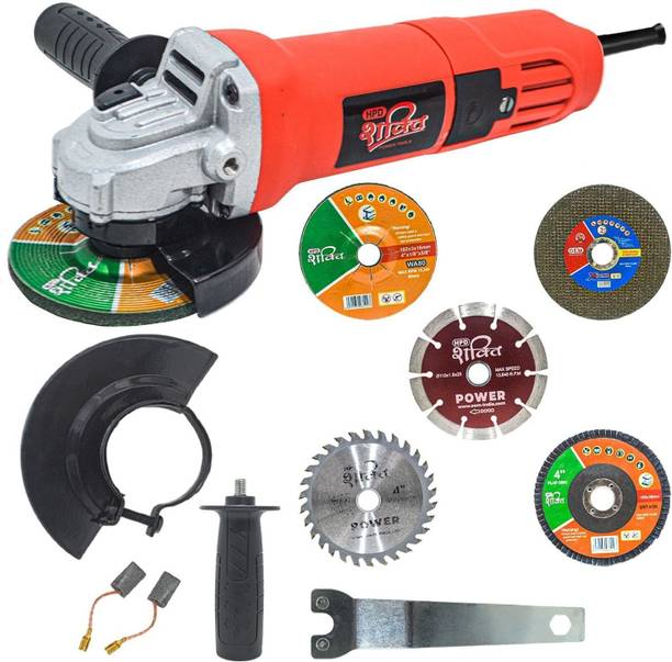 HPD Shakti 4 inch Angle Grinder Full Copper Motor 4" 803 with 5 Blade Set Heavy Duty Angle Grinder