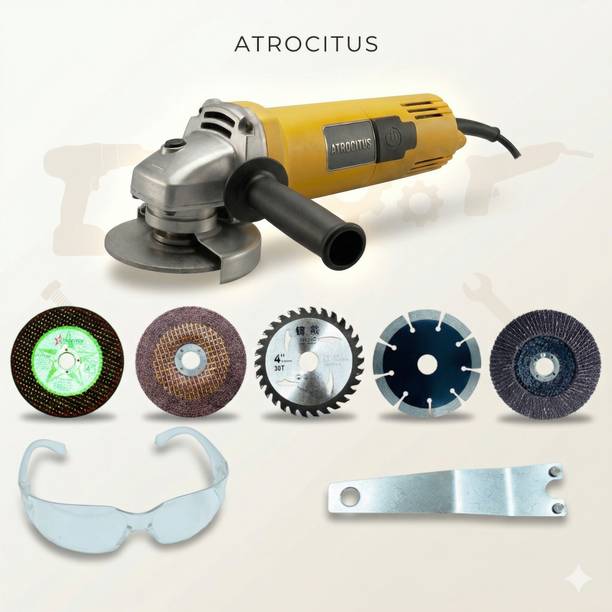 Atrocitus ATR221_ Angle Grinder(CopperArmature) With(Wood,Marble,FlapDisk,Metal &Grinding) Angle Grinder