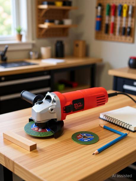 HPD 4" 6100 Angle Grinder 850W + 10mm FS Drill Machine Combo with Accessories Angle Grinder