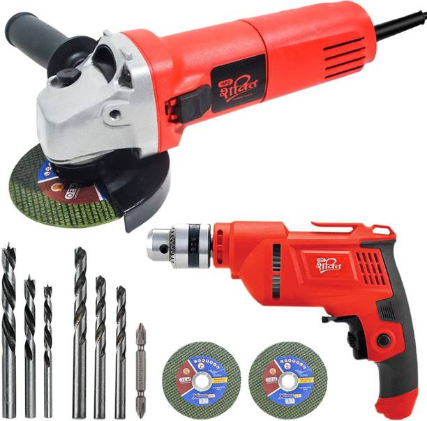 HPD 4" 6100 Angle Grinder 850W + 10mm FS Drill Machine Combo with Accessories Angle Grinder