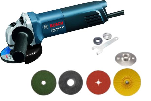 BOSCH GWS 600 angle grinder with wheel and fiber disc Angle Grinder