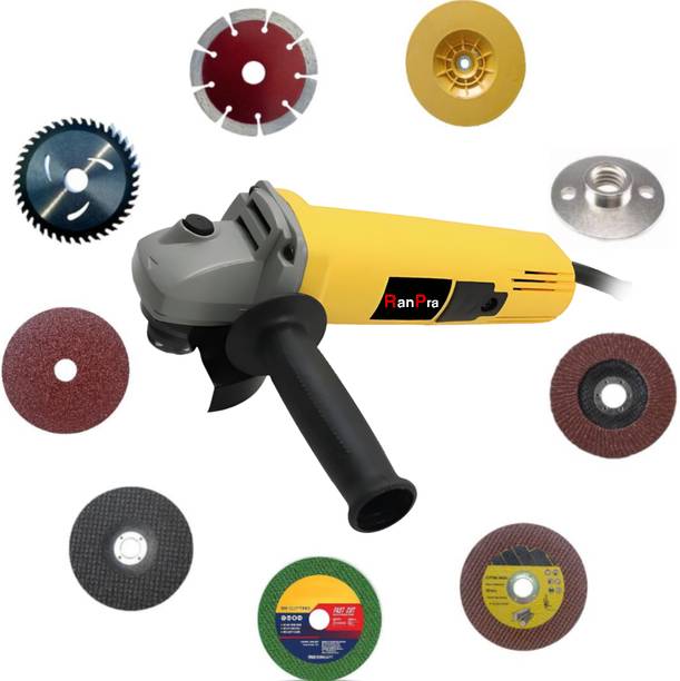 RanPra RP801 950W ANGLE GRINDER | 8PCS DISC AND 1 NUT | HANDLE, WRENCH, GUARD | 4'inch Angle Grinder