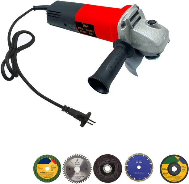 Hillgrove HGCM956M2 4"inch Professional Heavy Duty Angle Grinder Machine with 5Pcs Wheels Angle Grinder