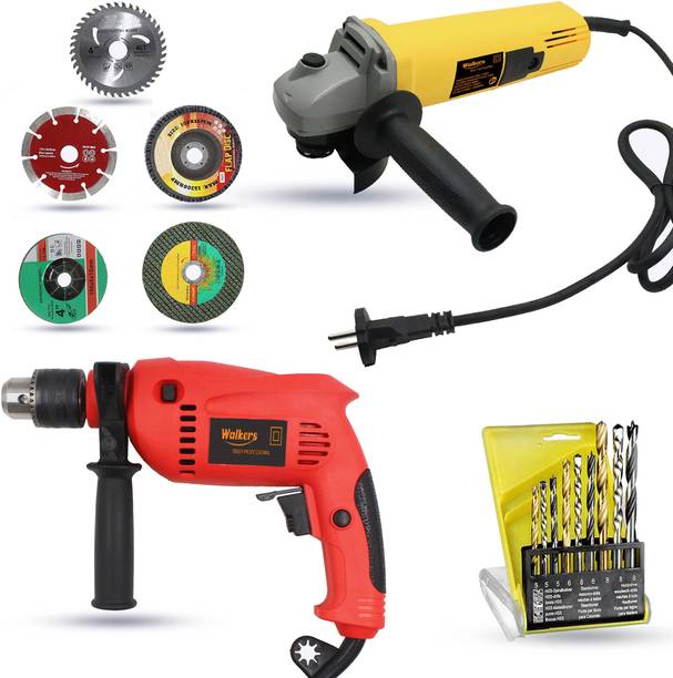Walkers WKCB442M1 100mm Angle Grinder with 13mm Drill Machine for Making Holes Angle Grinder