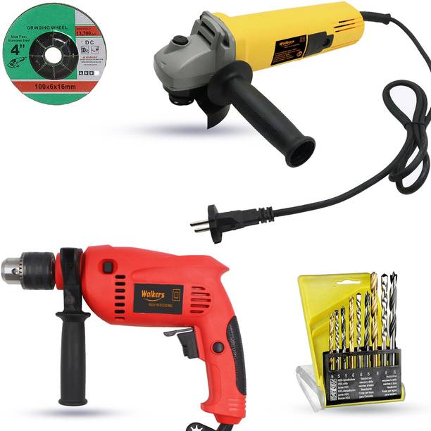 Walkers WKCB424M1 100mm Angle Grinder with 13mm Drill Machine for Making Holes Angle Grinder