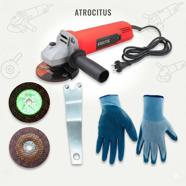 Atrocitus ATC222 Angle Grinder (100 mm Wheel Diameter)With 2Pcs Grinding Wheels & Gloves Angle Grinder