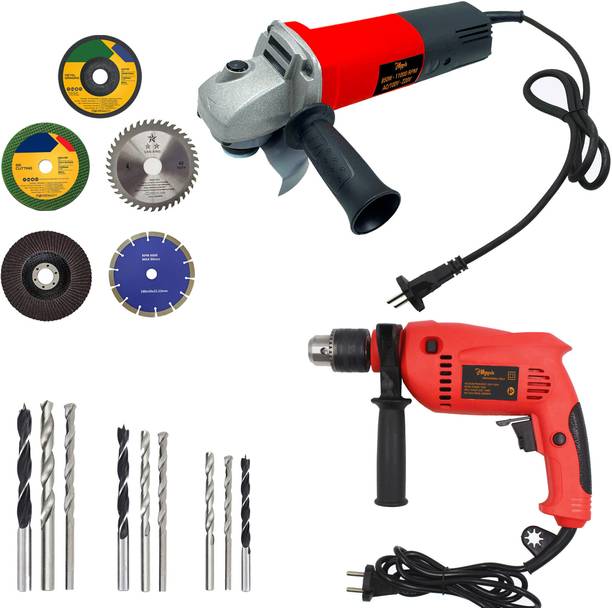 Hillgrove HGCM964M2 4"inch Angle Grinder with 13mm Power Drill Machine and 5Pcs Wheels Angle Grinder