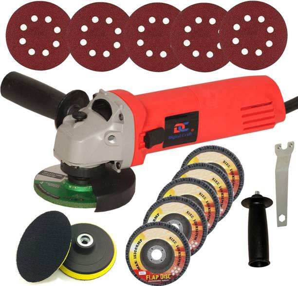 Digital Craft Angle Grinder 6100 Red,Pad 5Pc Sandpaper,5Pc 4"Inch Flap Disc Angle Grinder