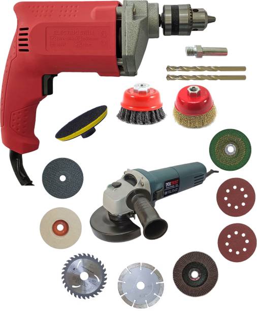 Inditrust 850W machine & 10mm Drill machine 11pc wheel 2pc Masonry 1pc Bolt Angle Grinder