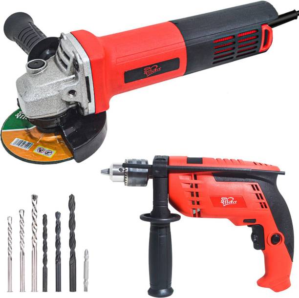 HPD 4" AG1 Angle Grinder 900W + 13mm Impact Drill Machine Combo with Accessories Angle Grinder