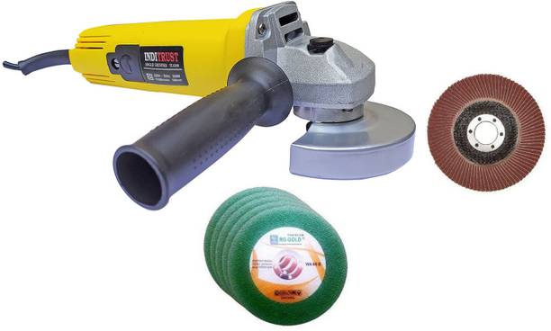 Qualigen High Quality 850 W Angle Grinder Machine with 5pc Cutting Wheel and 1pc Flap wheel set (Pack of 7) Angle Grinder