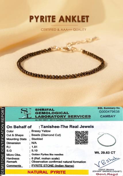Tanishee- The Real Jewels Pyrite Anklets Stone Anklet