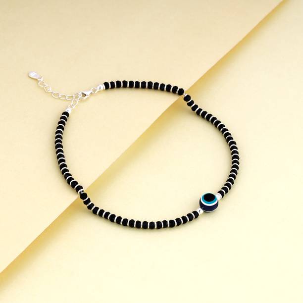 925 Silver Evil Eye Protection Anklet|Lifetime Plating|6 Month Warranty Sterling Silver Toe Anklet