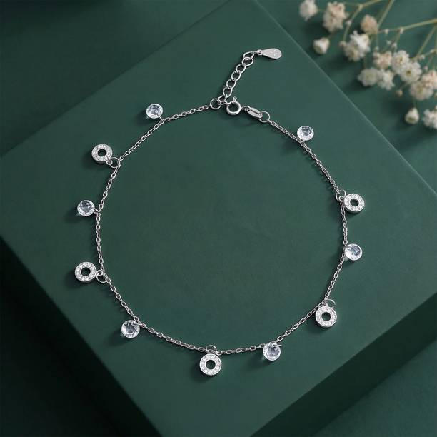 Silver Love and Light Anklet Sterling Silver Anklet