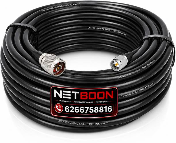 Netboon 10 Meter LMR400 Solid Bare Copper 8 GHz RF Coaxial Cable N Male to SMA Male for Antenna Amplifier