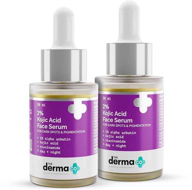 द डर्मा को 2% Kojic Acid Face Serum with 1% Alpha Arbutin & Niacinamide for Dark Spots, Blemishes & Pigmentation