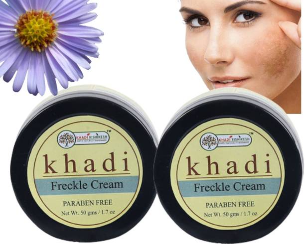 Khadi Rishikesh Herbal Freckles Cream For Reduces Freckles Pigmentation, Dark Spots| Dark Circle | Blackhead | | De Pigmentation |Lightens Dark Spots | Evens Skin Tone | Ayurvedic Formulation | Ayurvedic Day Night Regular Skin Brightening Cream | Men & Women- 100GM