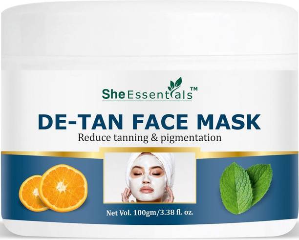 She Essentials De Tan Face Pack Mask For Tan Removal, Glowing Skin, Anti-Acne, De-Pigmentation