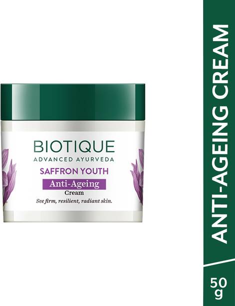 BIOTIQUE Saffron Youth Anti-Ageing Cream Reduces fine lines & Lightens dark Spots