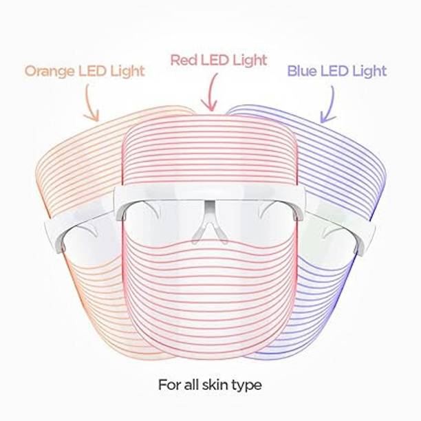 PRIMENTERPRISE Unisex 3 in 1 LED Beauty Face Mask | Anti Acne & Anti Aging Face Mask Anti Wrinkle Machine