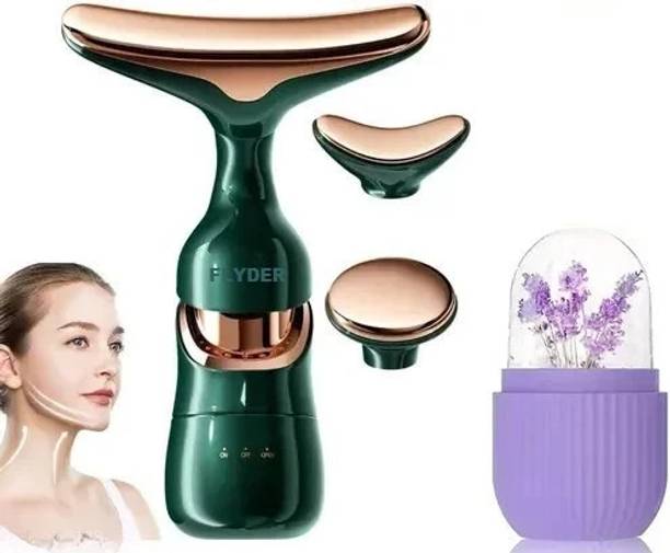 FLYDER 3 in 1 Anti Wrinkles Face Neck Eyes Massager,Ice Roller For Face Massager Anti Wrinkle Machine