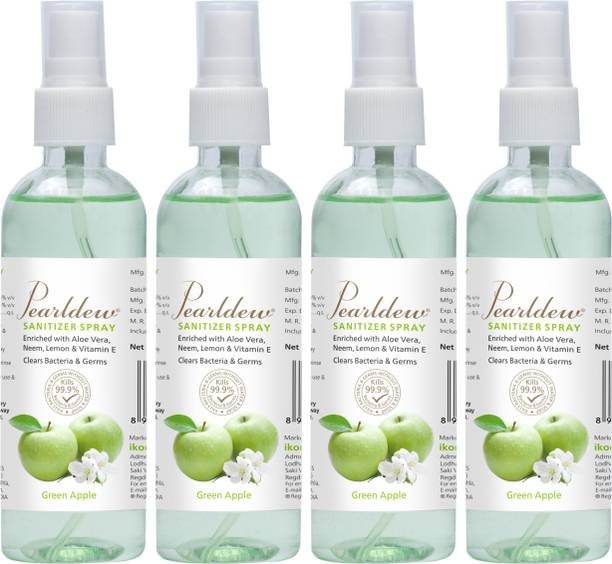 Pearldew Green Apple Hand Sanitizer Spray | With Aloe Vera, Neem, Lemon, Vitamin E Antiseptic Liquid