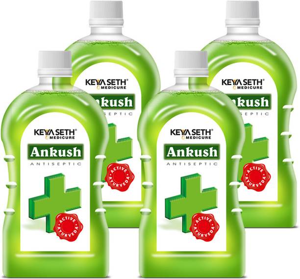 KEYA SETH AROMATHERAPY Ankush Ayurvedic Antiseptic Liquid, No Burning Sensation - Neem Tulsi Haldi Kur Antiseptic Liquid