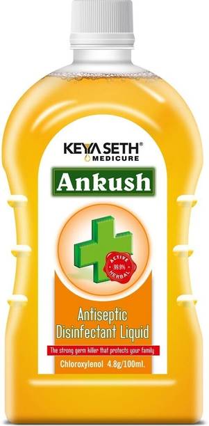 KEYA SETH AROMATHERAPY Ankush Antiseptic Disinfectant Liquid - First Aid, Medical, Multipurpose Personal Hygiene & Home Cleaner, Enriched with Chloroxylenol, Neem, Tulsi & Eucalyptus Essential Oil 100ml Antiseptic Liquid