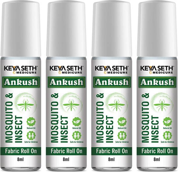 KEYA SETH AROMATHERAPY Ankush Mosquito Insect Fabric Roll On Non-Toxic & No DEET Formula Safe for Baby Antiseptic Liquid