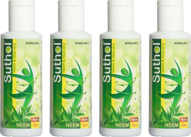 BOROLINE Suthol Active Neem Gel 100 ml X 4, Stop Skin Irritation, Itching, Ayurvedic Antiseptic Gel