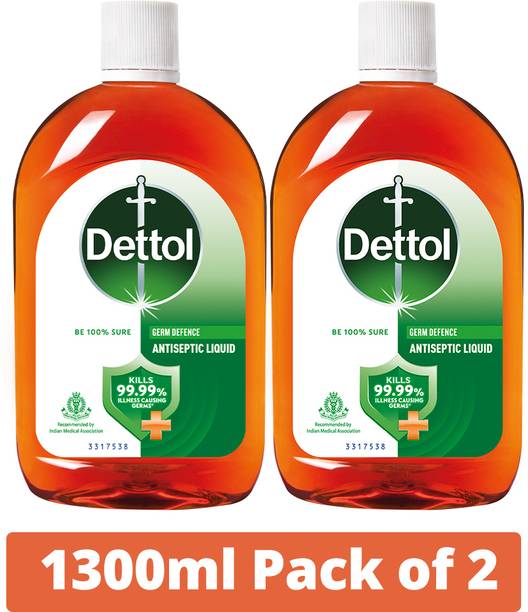 Dettol Disinfectant for First Aid Surface Cleaning and Personal Hygiene Liquid(1300 x2) Antiseptic Liquid