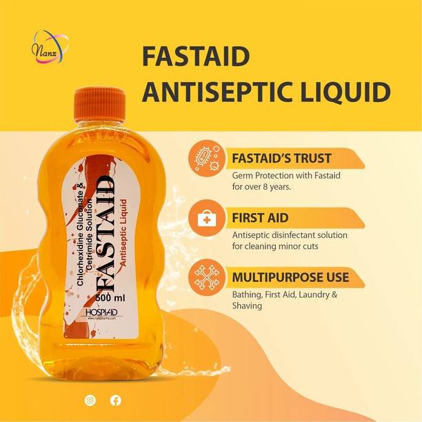 hospiaid FastAid Liquid for First Aid, Surface Disinfection and Personal Hygiene Antiseptic Liquid