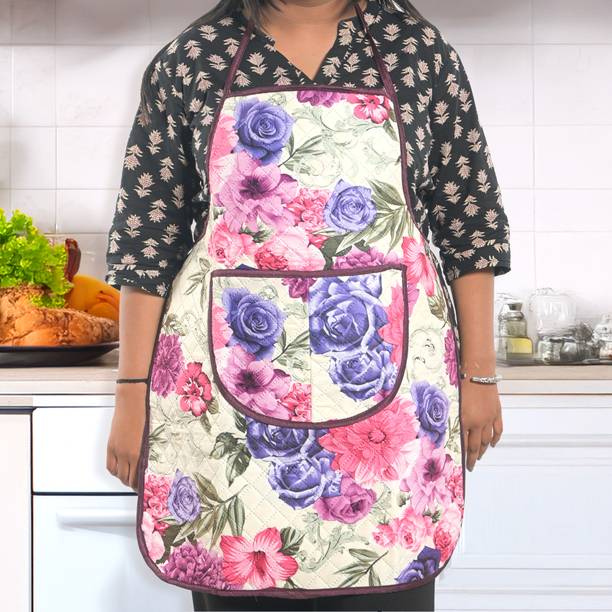 KUBER INDUSTRIES Velvet Home Use Apron - Free Size