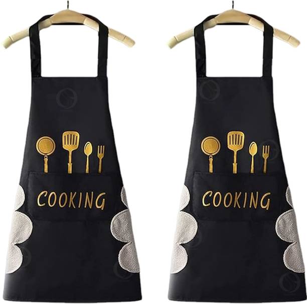 GOLDENEYEHOUSE Polyester, Velvet, PVC Chef's Apron - Free Size