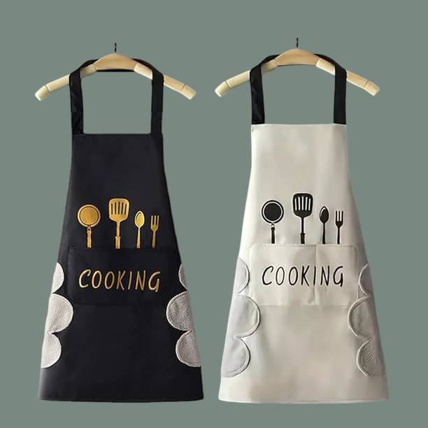 GOLDENEYEHOUSE Polyester, Velvet, PVC Chef's Apron - Free Size