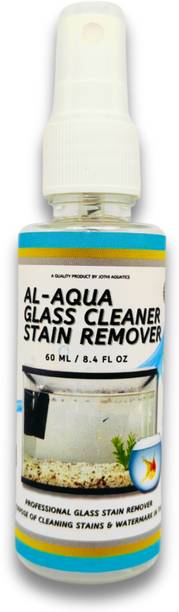 Jothi Aquatics AL Aqua Glass Cleaner & Hard Stain Remover Solution for Aquarium Fish Tank 60ml Solvent Aquarium Cleaner