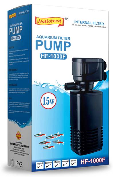 Hallofeed Aquarium Filter Pump 4 in 1 High Power Oxygen Filteration System 15W Power Aquarium Filter