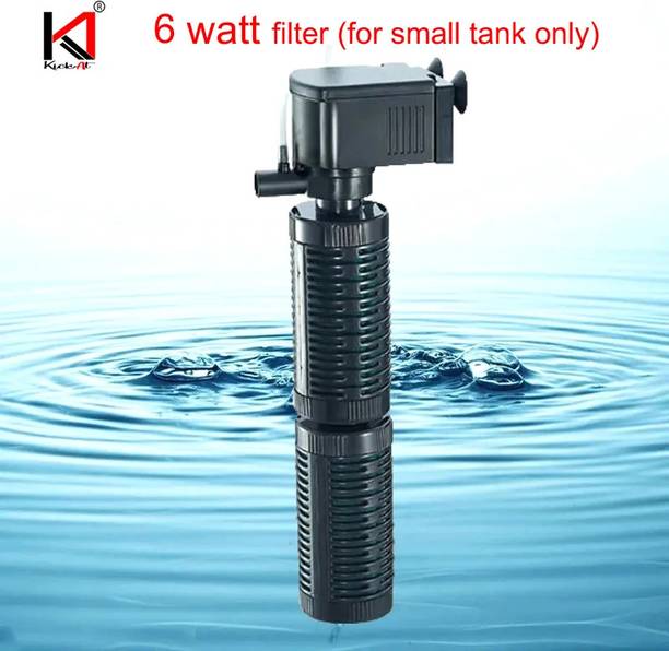 kickAt Filter Pump 3 in 1 High power oxygen (6 watt) mini filter for small tank only Power Aquarium Filter