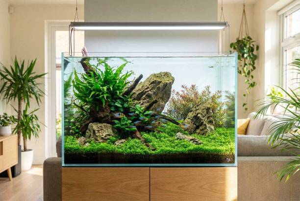 AquariumGallery Aquarium Fish Glass Tank for Home & Office (9X6X6 Inches) Rectangle Aquarium Tank