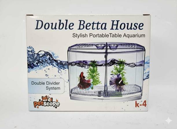 Petscope K4 Double Betta House Rectangle Aquarium Tank